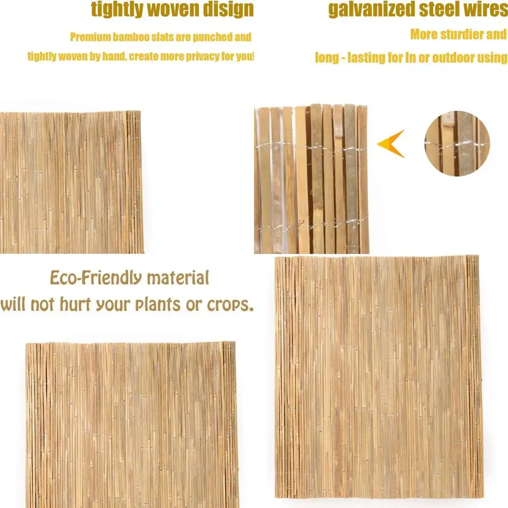 エコフレンドリーな竹製バルコニー用プライバシースラット（風よけ・視線遮断）（1.2m x 4m）
