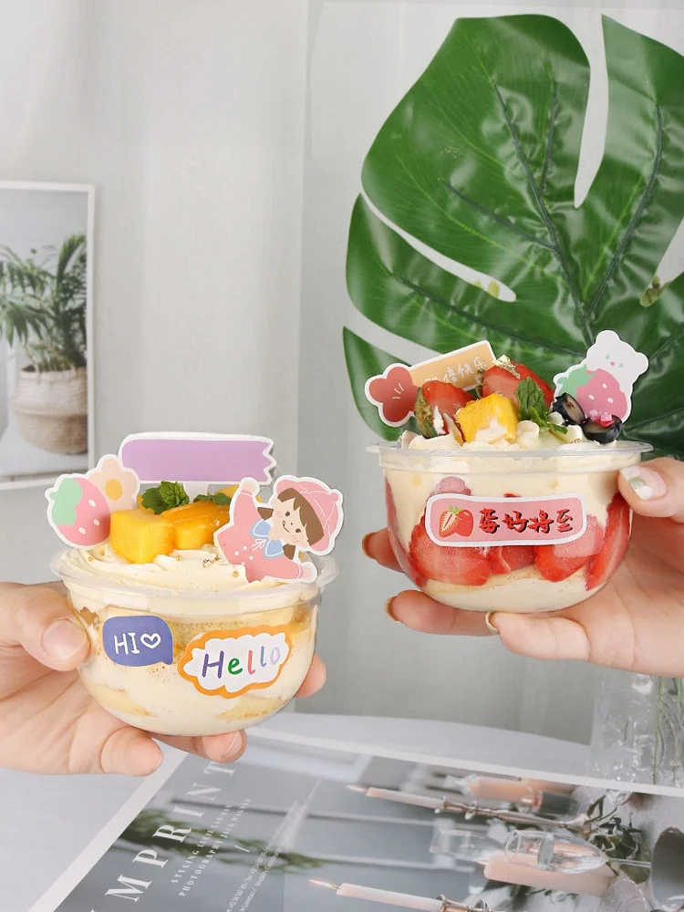 Одноразовая U-образная чашка для жира, 250 мл, чашка для торта Бобо, чашка для торта, бубу, мусс, пудинг, чашка для льда, чашка для мороженого, кухонная посуда для выпечки, сделай сам...