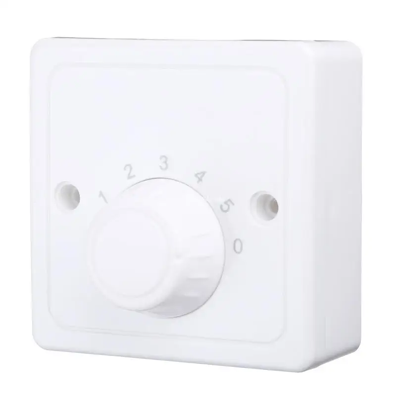 220V Universal Adjustment Ceiling Fan Speed Control Wall Button Dimmer Five Gears Fan Speed Adjuster Dropship