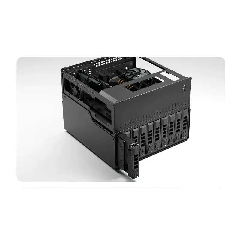 N10 NAS Chassis 10 + 2 Disk Position MAITX Main Board Black Group, Flying Bull PCI-E 1U Power Supply