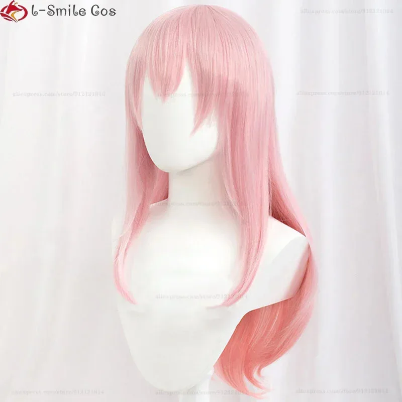 lili 12360cm Long Super Sonico Supersonico Pink Heat Resistant Synthetic Hair Anime Halloween Party Wigs With Toy Headset Headph
