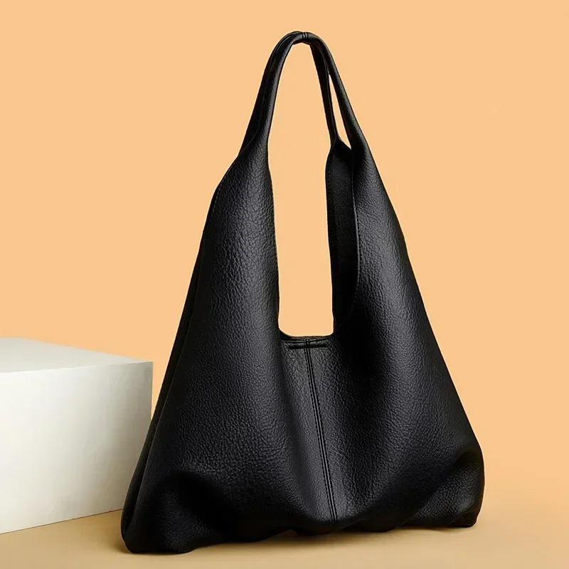 

High Quality PU Shoulder Bags High Capacity Hasp Simple Solid Casual Tote 2024 Hot Sale Bags for Women Bolsas Femininas