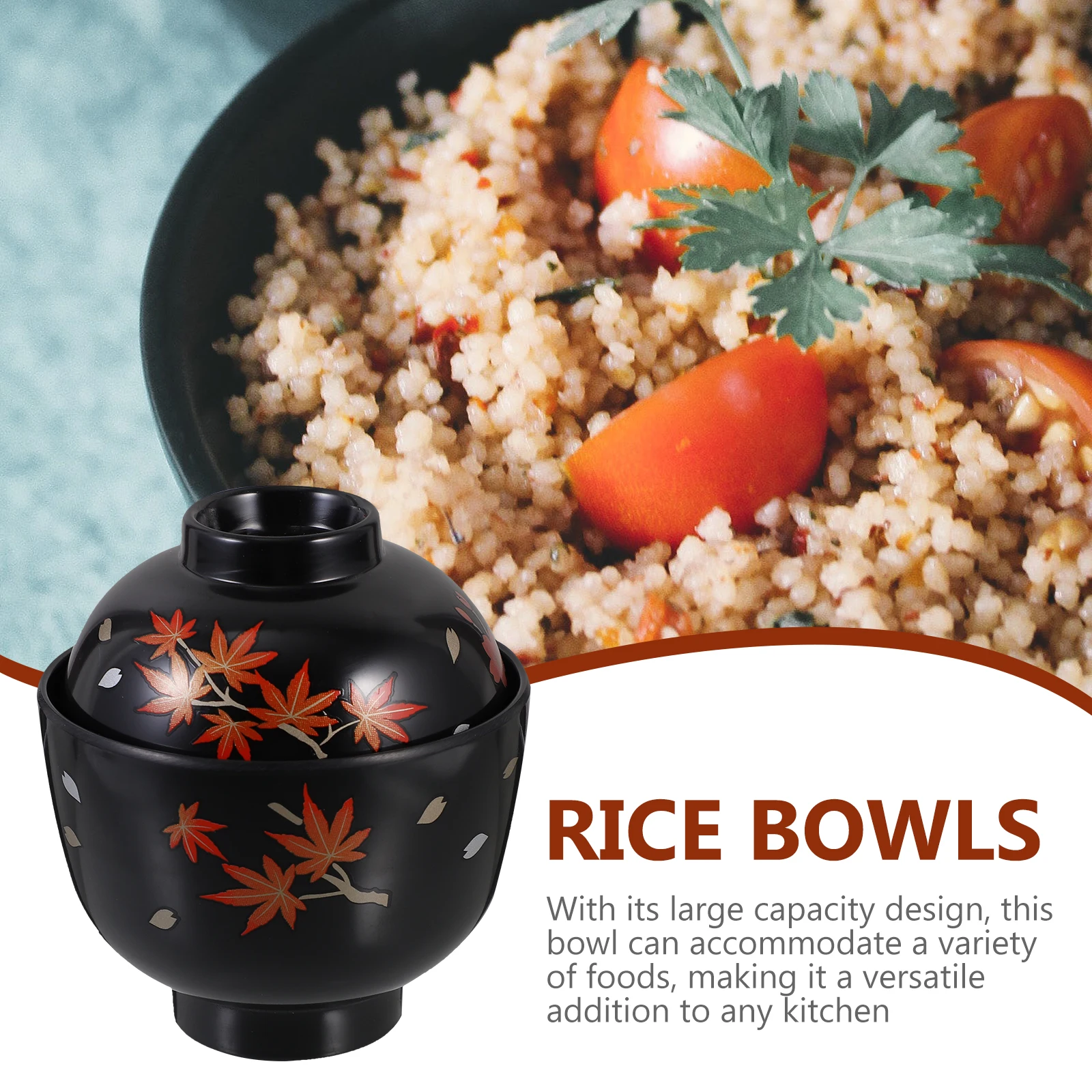 

Sushi Restaurant Japanese Style Miso Melamine Heat Resistant Large Capacity Lidded Soup Container Kitchen Supply Ramen Rice