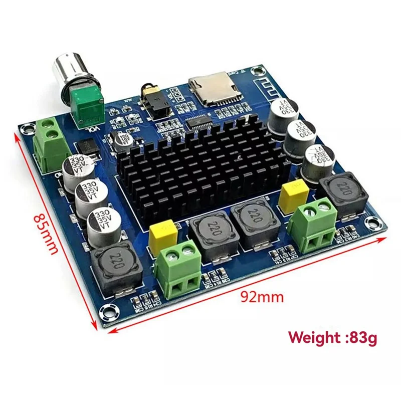 【NUOVISSIMO】 Scheda amplificatore audio TDA7498 compatibile con Bluetooth Modulo audio ad alta potenza Supporta AUX per altoparlanti Home Theater fai da te