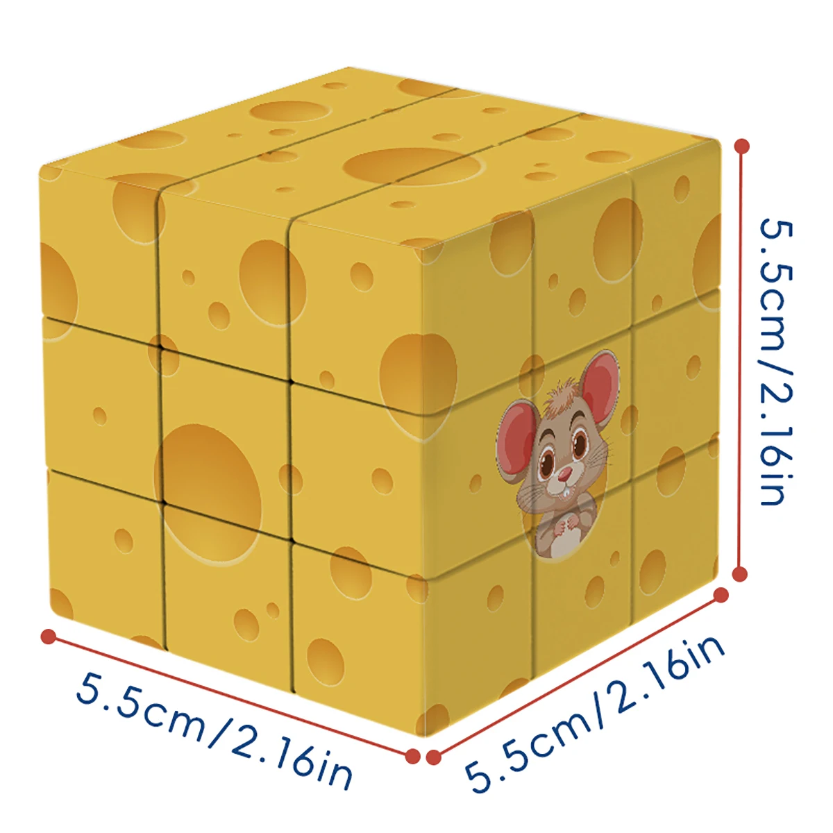 3x3x3 Magic Cube Puzzle UV Printed 3D cheese Stress-Relieving Professional Smooth Speed Game Toy for Children Gift