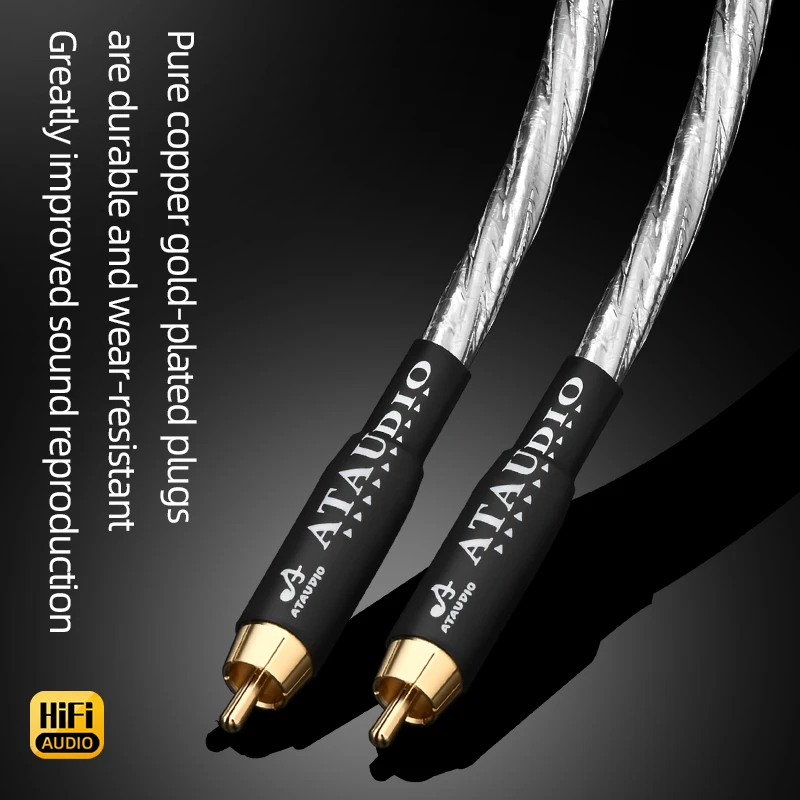 

ATAUDIO 75Ohms Professional HiFi RCA Coaxial Cable For DAC TV Amplifier RCA to RCA Male SPDlF Digital Subwoofer Coaxial Cable