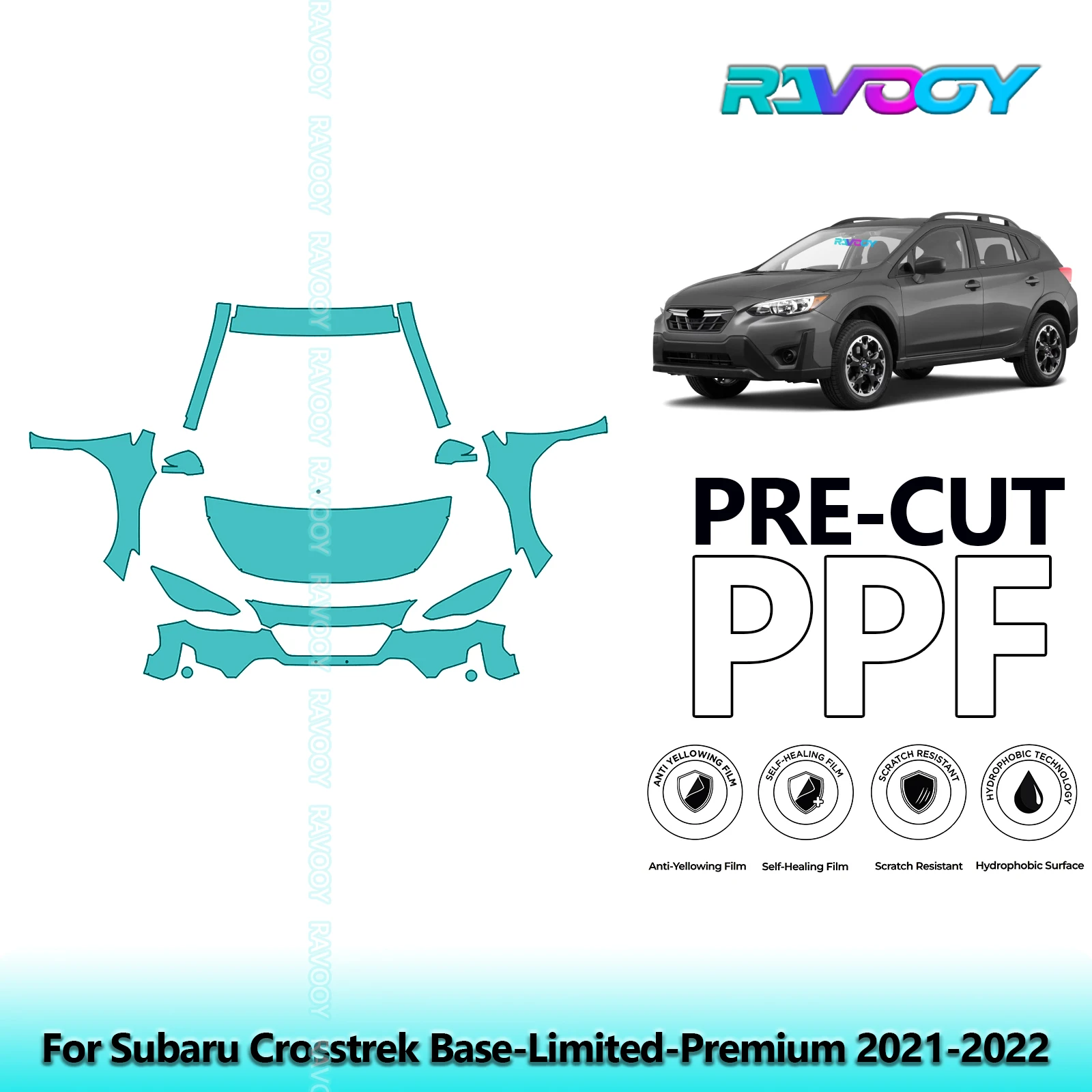 

Car Front Kit Clear Bra Precut PPF Paint Protection Film For Subaru Crosstrek Base-Limited-Premium 2021-2022