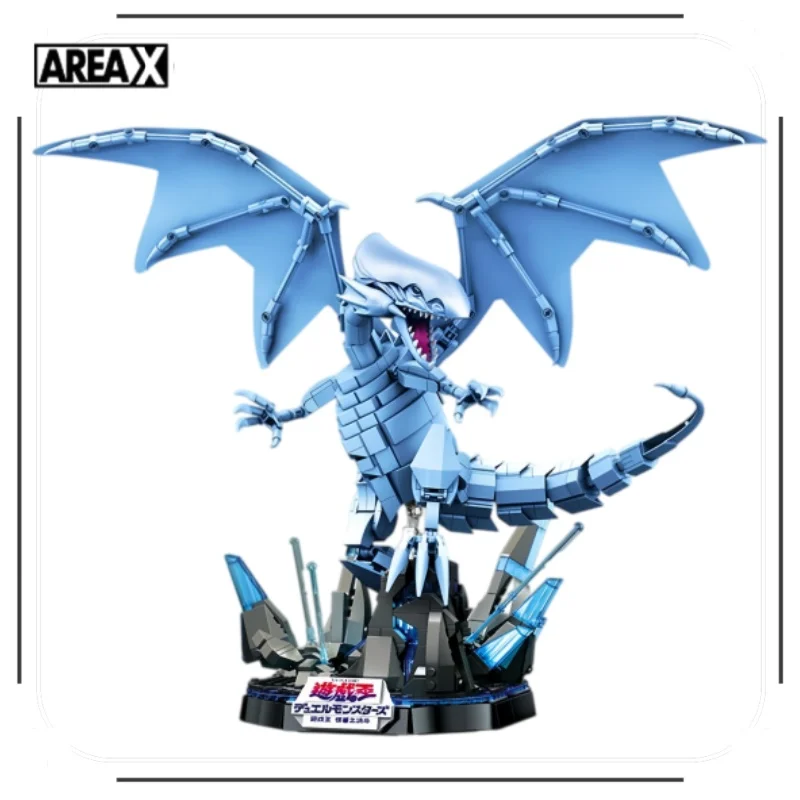 Blokees Blauwe Ogen Witte Draak Bouwblok Speelgoed Officiële Yu Gi Oh Licentie Collectiemodel Verjaardagscadeau voor Jongens