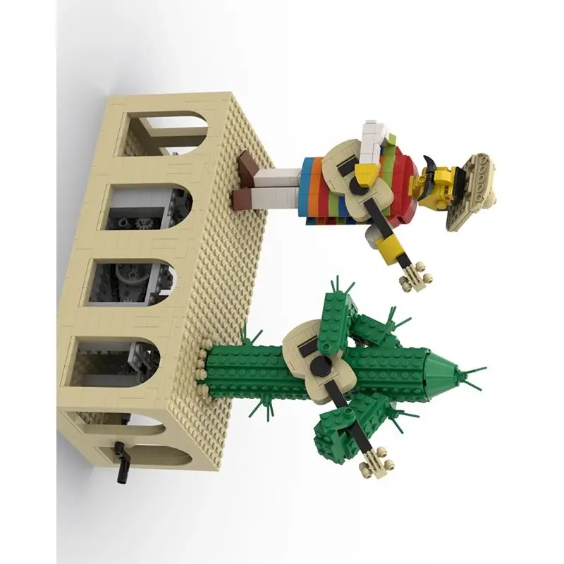 

Мексиканская гитара, певица и друг кактуса, забавные автоматические MOC, строительные блоки, сделай сам, сборные кирпичи, креативные игрушки, подарки, 993 шт.