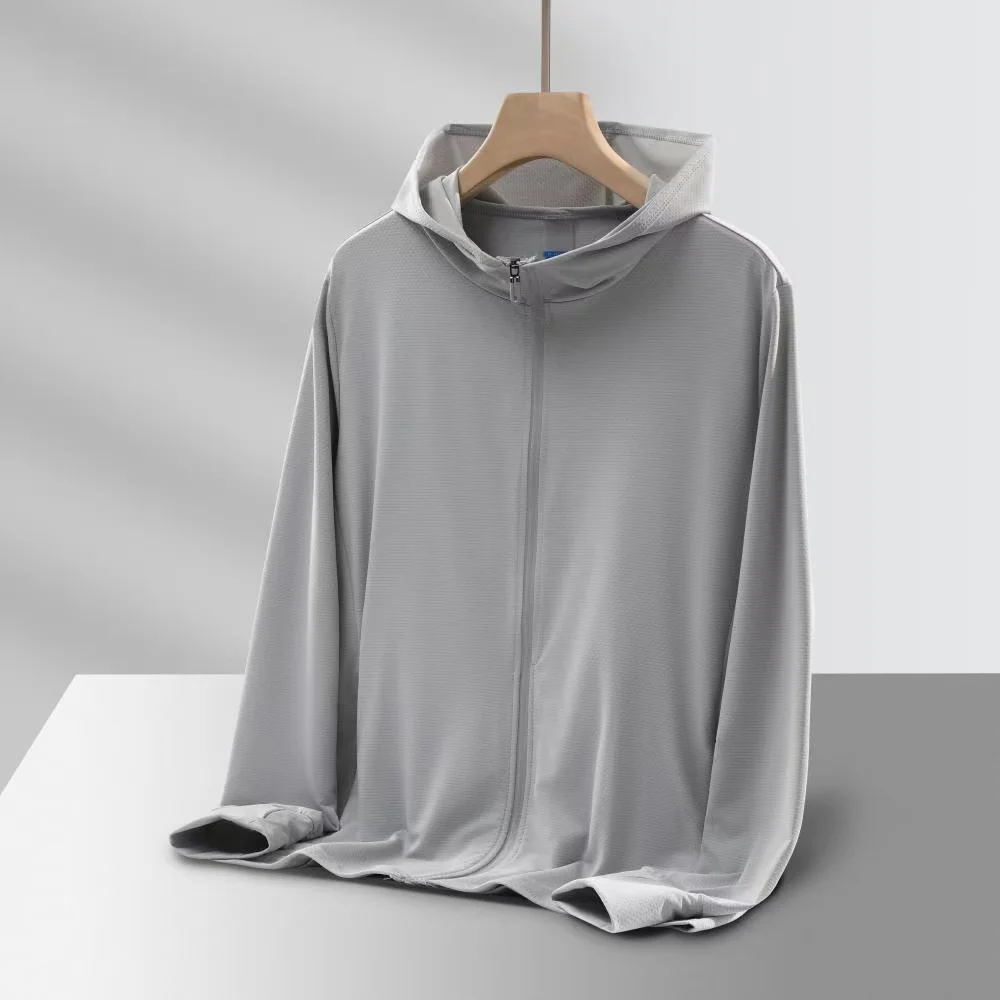

Men's UPF 50+ Protection Hooded Jacket Lightweight Quick Dry Sun Protection Clothing Athletic Design with Reflective Zipper