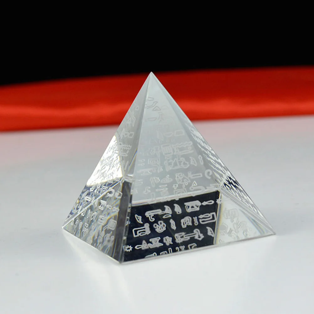 

1PC Simulated Pyramid Crafts Artificial Crystal Pyramid Decor Delicate Pyramid Desktop Adormnment Mini Pyramid Decor for Home Of
