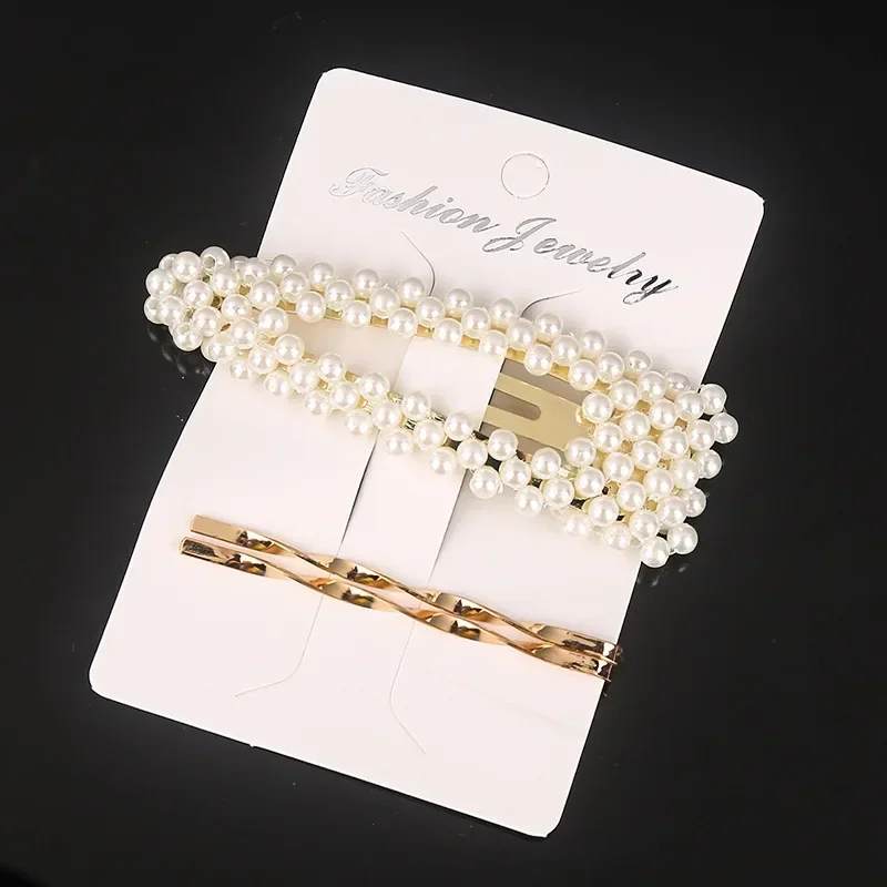 2021 NEW 3Pcs/Set Women Pearl Metal Hair Clips Bobby Pin Barrette Hairpin Hair Styling Accessories Tools Headdress New Arrival