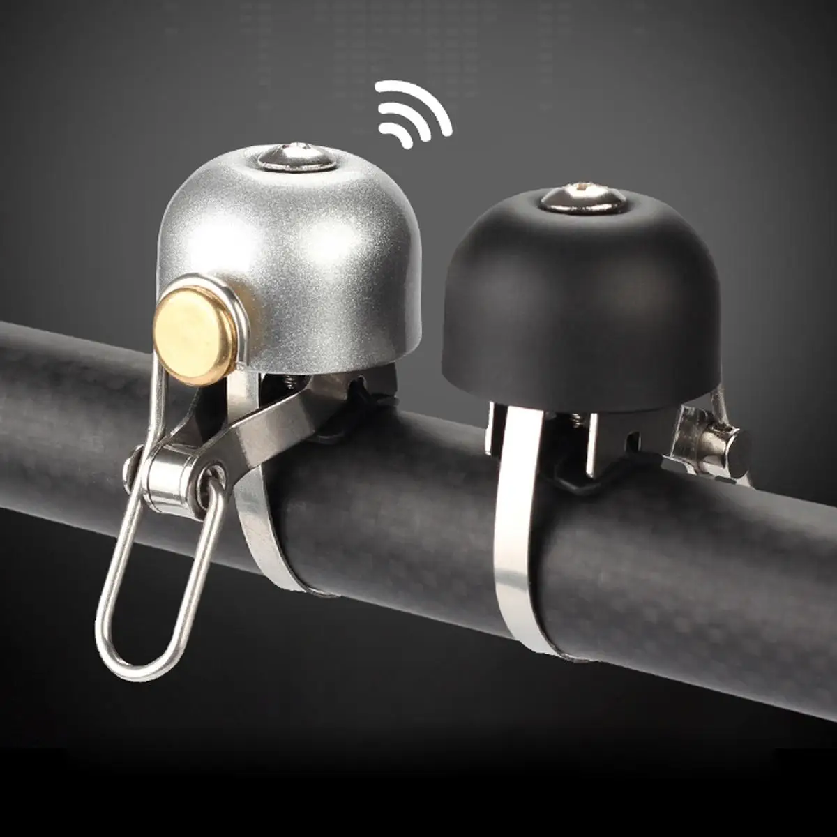 

Bike Cycling Handlebar Metal Ring Loud Sound Handlebar Bells Ultra-loud Road Bikes Horns (Black)