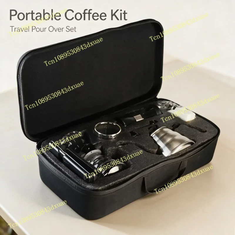 Complete Pour Over Coffee Travel Gift Set Hand Brew Coffee Kit with Electronic Timer Scale ThermometerGooseneck Hand Drip Kettle