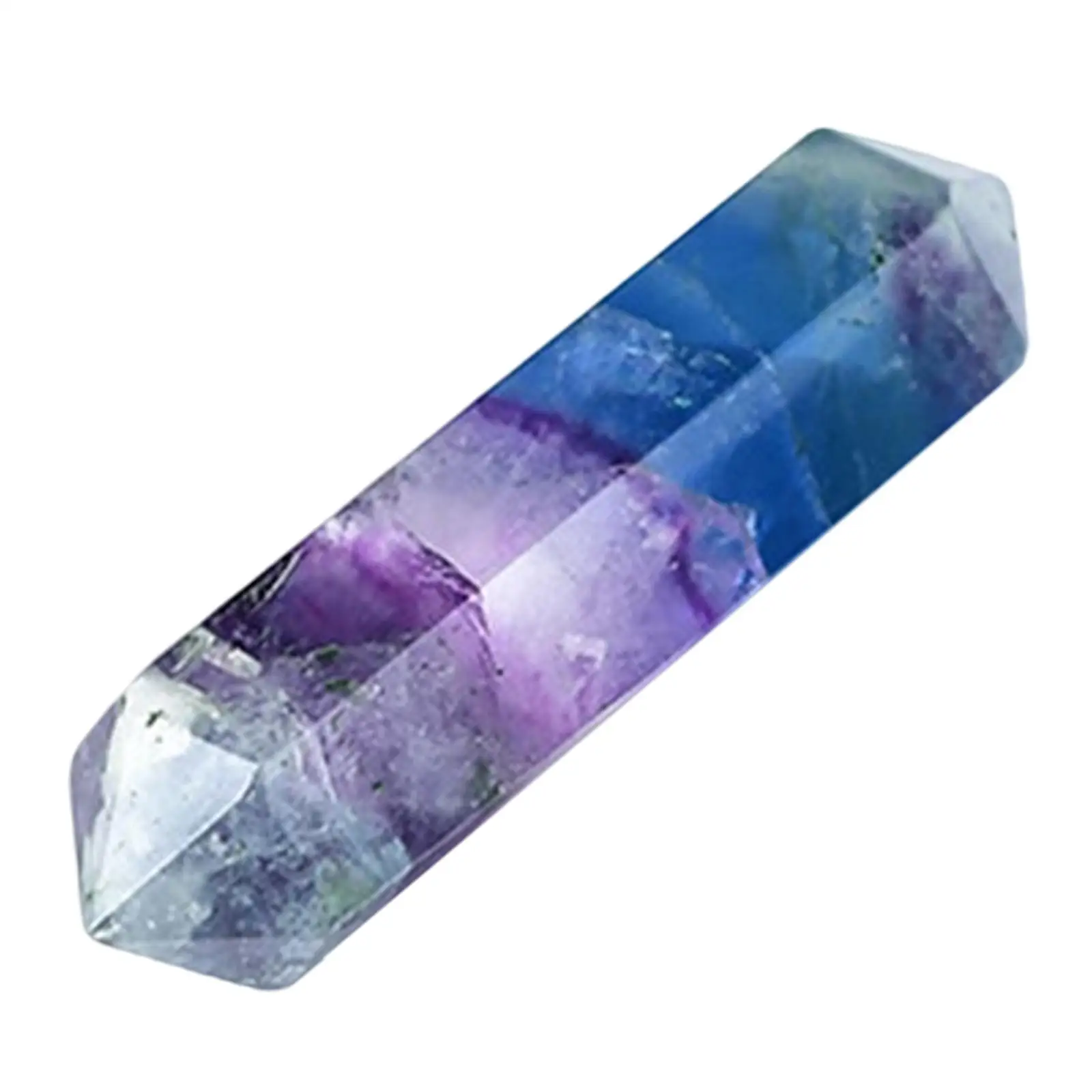 Natural Fluorite Crystal Double Ended Hexagonal Wand 5cm Meditation