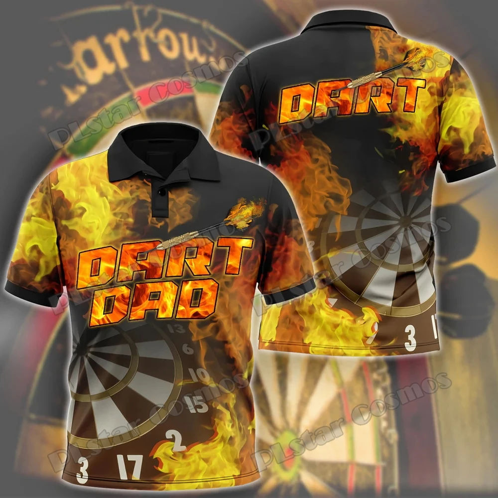 Darts Target Personalized Name Pattern 3D Printed Men's Polo Shirt Summer Street Casual T-shirt shirt For Dart Team Player WK57