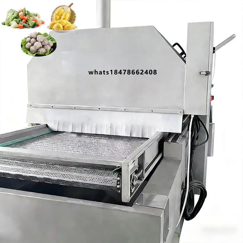 Automatic Cryogenic  Equipment Liquid Nitrogen Tunnel Freezer for  Meatballs Durian Pulp