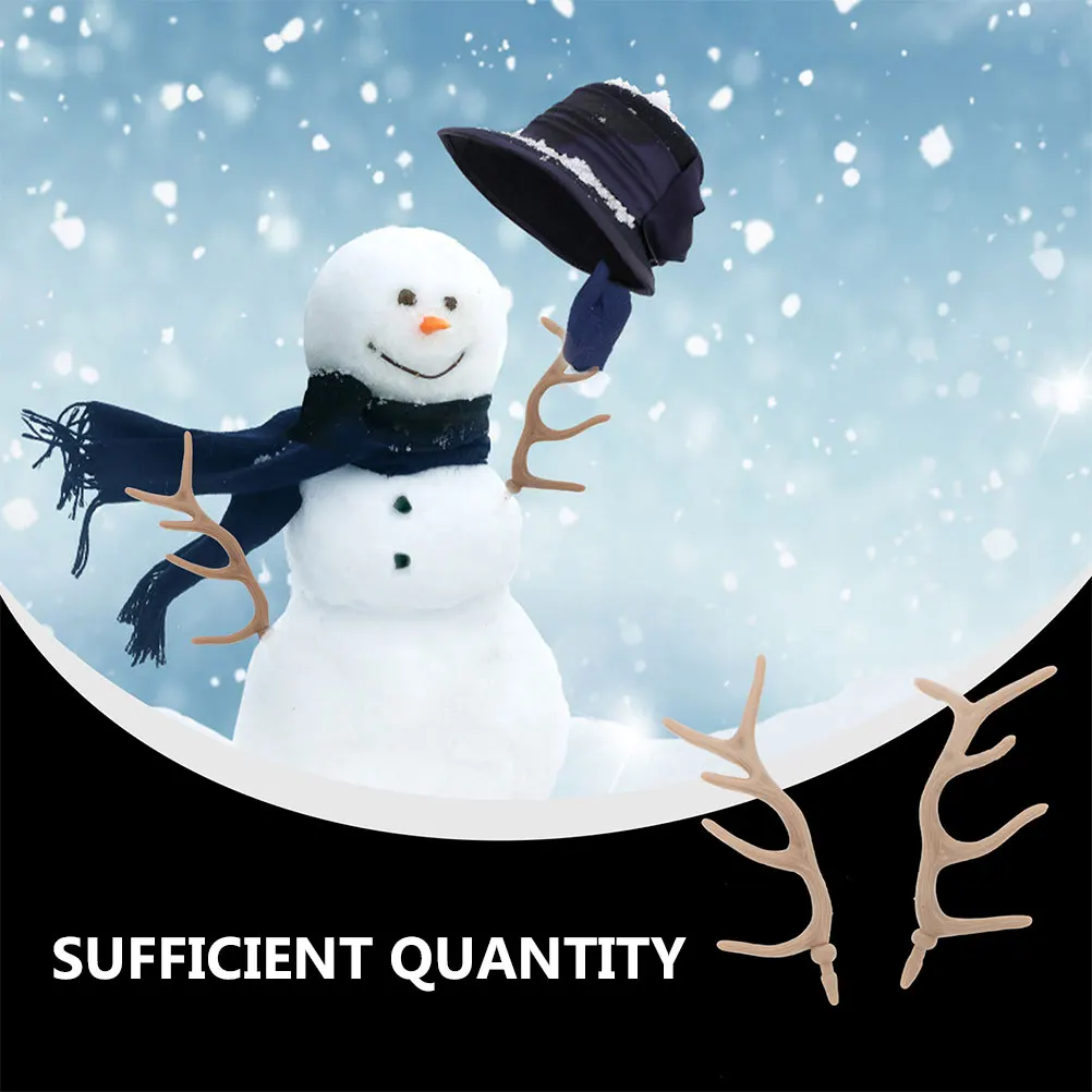 

Plastic Deer Antlers Snowman Decorations Diy Craft Accessories Holiday Ornaments Reusable Mini Antlers For Headband Faux