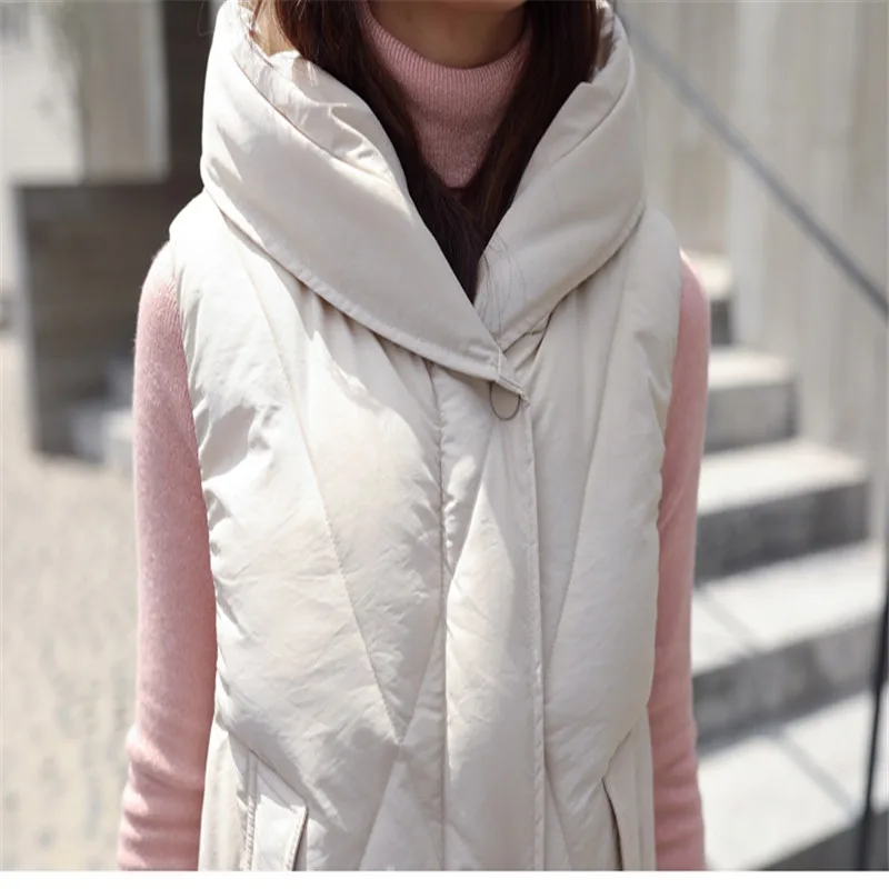 2023 autumn/winter new fashion Korea solid color down cotton vest women slim thick loose jacket jacket women