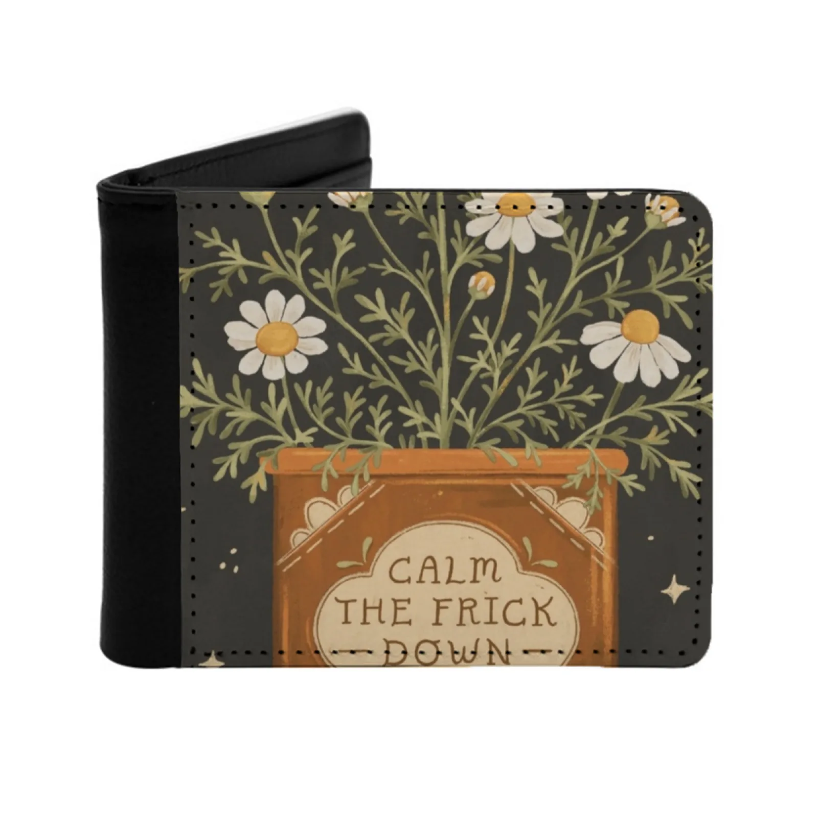 

Chamomile Tea Personalized Wallet For Men And Women Pu Leather Short Pocket Purse Chamomile Tea Herbal Tea Herbs Botanical Cozy