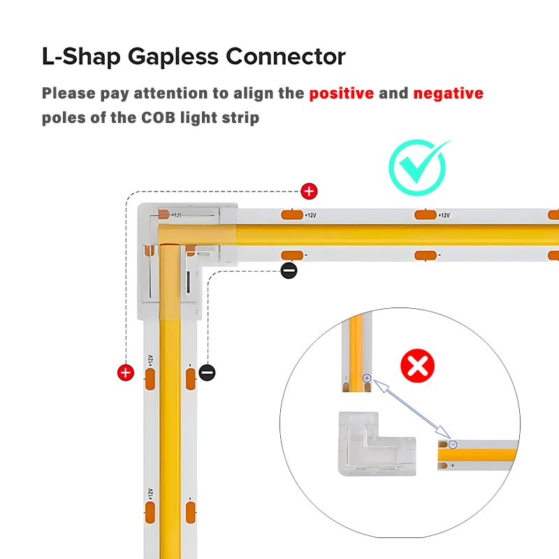 5-24v 2pin COB Connector 8mm LED Strip Terminal Extension Wire LED Connectors Fixed Clips For Pin No Dark Area Single Dual End