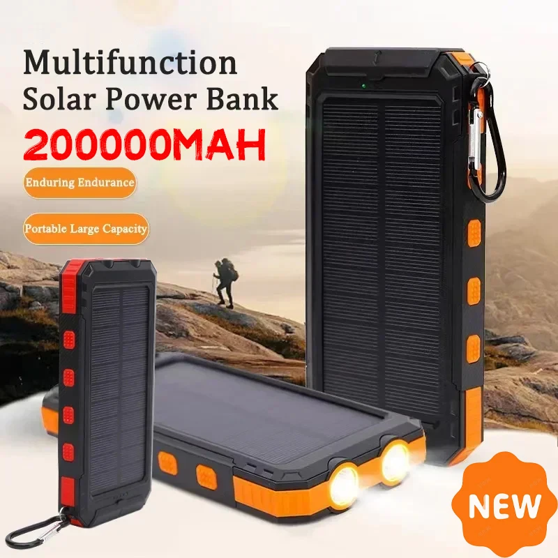 For Xiaomi Power Bank with 200Ah Large Capacity Backup Power SOS Poverbank Waterproof Function Portable Compass with LED Light