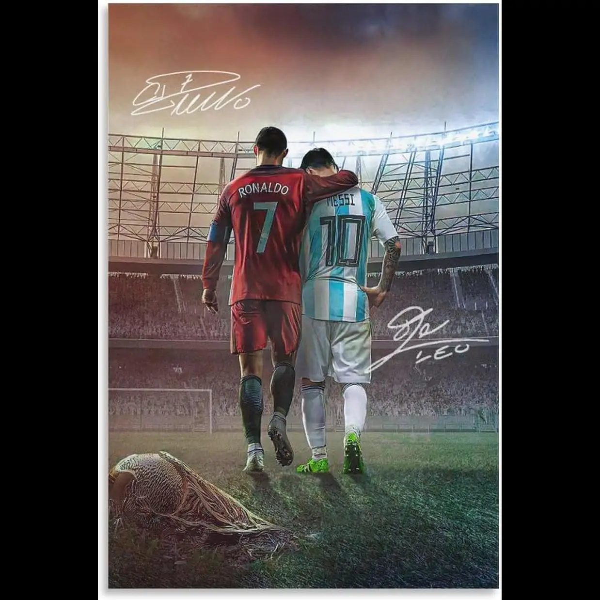 Messi  Ronaldo Signed Posters Wall Art Paintings Canvas Decor for Home  Living Room Aesthetic Prints xinch xcm Unframed Style