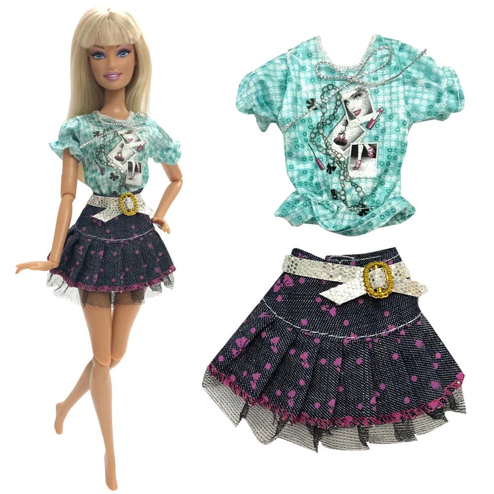 

NK One Set Outfit Handmade Fashion Short Dress For 1/6 Doll Clothes Dolls Accessories Baby Girl Birthday Best Present for kids