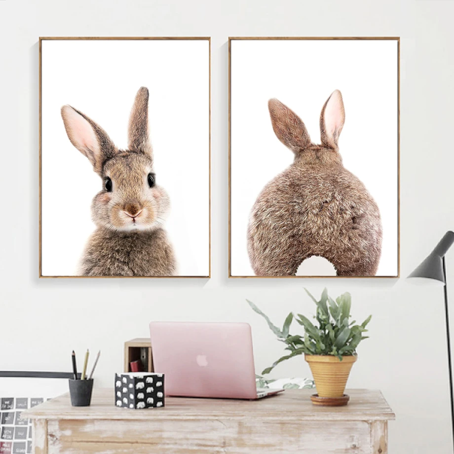 Rabbit Nursery Animal Posters And Print Modern School Amusement Park Wall Art Canvas Painting Wall Pictures Baby Kids Room Decor