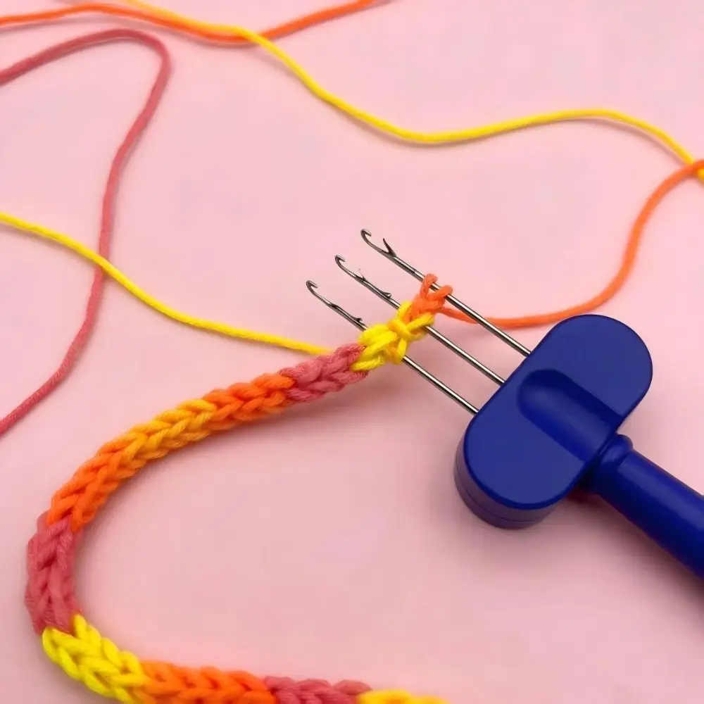 3/4 Latch Hook Garn-Häkelnadel Strickwerkzeug Ergonomischer Griff Tragbare Seilflechtwerkzeuge Kunststoff-Häkelnadeln