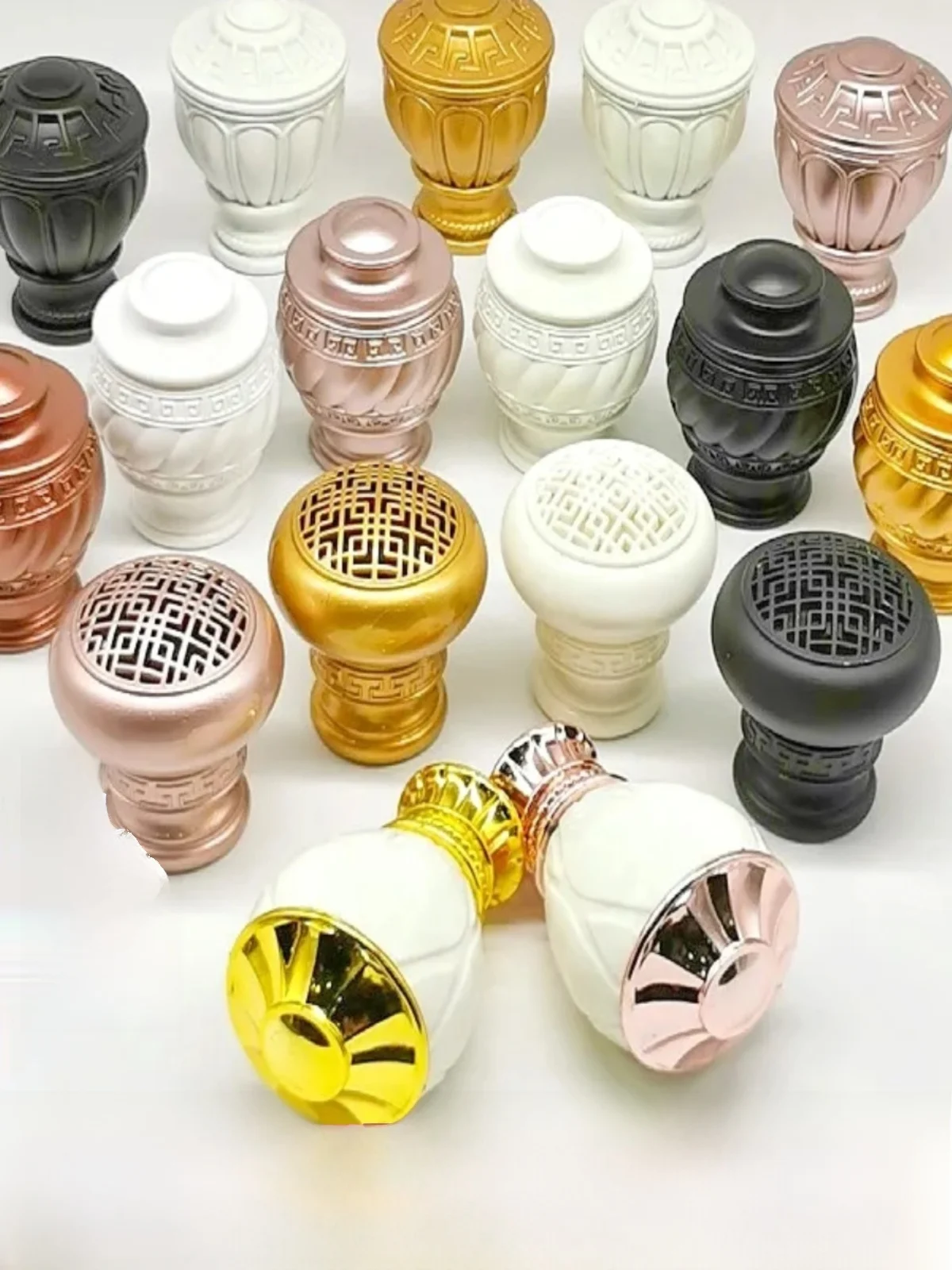 Plastic Curtain Rod Head Decorative Cap Seal Head Plug Curtain Hat Curtain Rod Accessories Fixed Roman Pole Head Cover