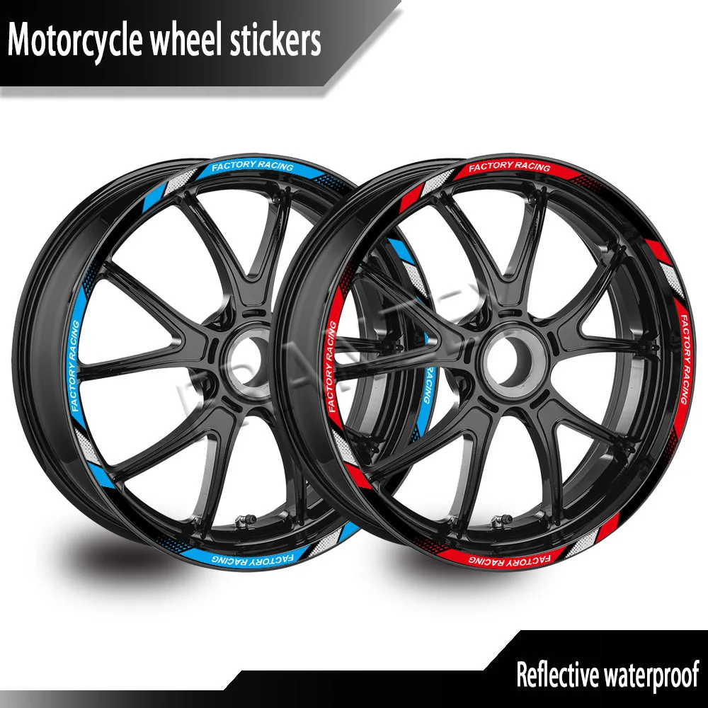 Reflective Motorcycle Wheel Strip Stickers Rim Scooter Hub Tape Decals 12