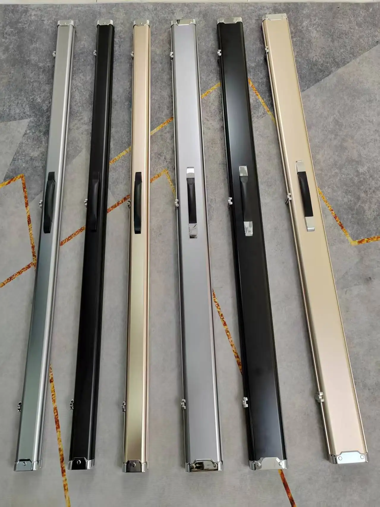 Aluminum 3 Slots One-PC Straight Billiard Snooker Pool Cue Stick Case for Sale