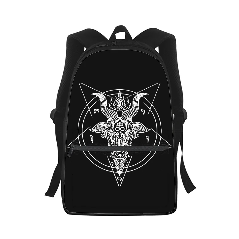 Pentagramma Demonico Satanico Uomo Donna Zaino Stampa 3D Borsa da scuola per studenti di moda Zaino per laptop Borsa a tracolla da viaggio per bambini