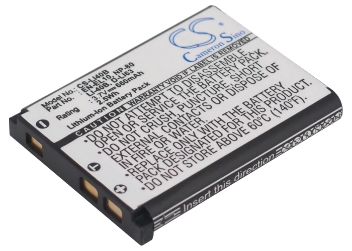 Camera Battery For 02491-0061-212H.02A1M.001 D032-05-8023 DLI216 Casio NP-80 NP-82 GE D016 DS5370 GB-10 Medion VG037612210001