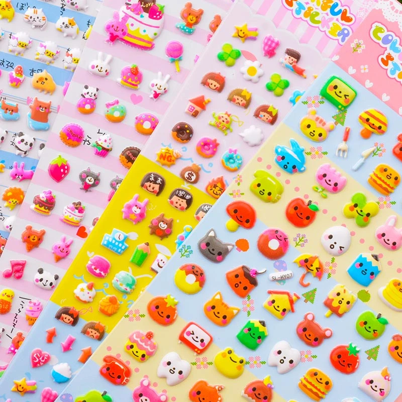4 pcs/8 pcs Random Kawaii Lovely Small Animal Foam 3D Decorative Stationery Stickers Scrapbooking DIY Diary Album Stick Label