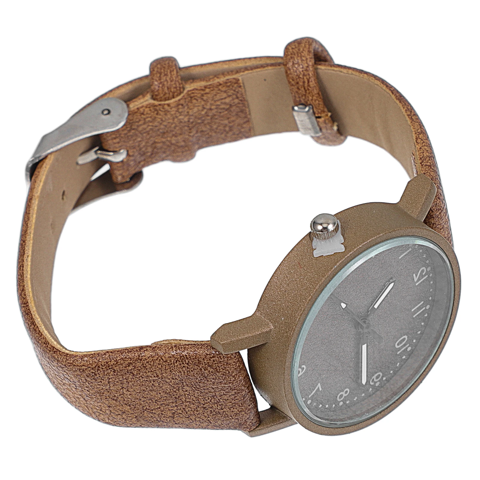 

1pc Premium Quartz Watch Women Brown Simple Durable Silent Wristwatch Gift For Students Friends Suitable For Any Occasion