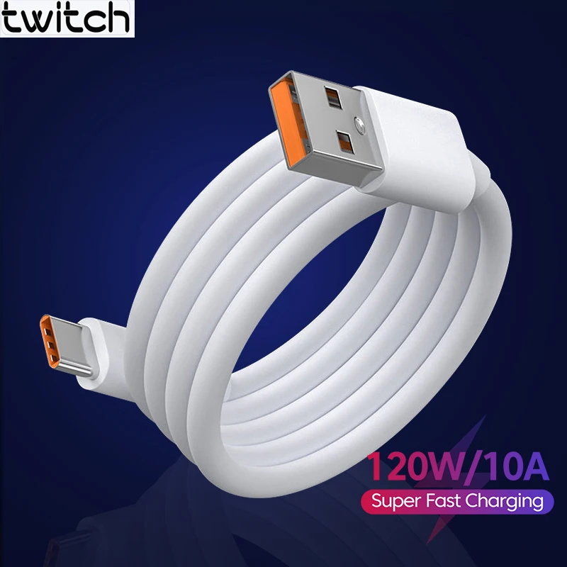 120W 10A USB Type C Cable Fast Charging USB C Mobile Phone Cable For Huawei Xiaomi OPPO Vivo Oneplus USB A To Type C Data Cord