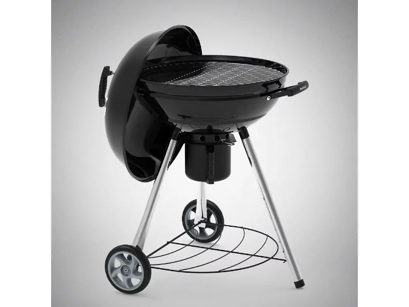 22 Inch Premium 304 Stainless Steel Grid Outdoor Garden Portable Trolley Apple Shape Kettle Charcoal BBQ Grill