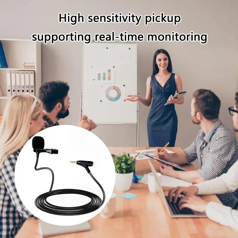 Microfono a clip del colletto U2JE Lavalier Microfono con 3,5 mm registrazione uditiva chiara