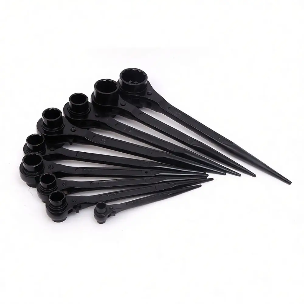 Professional Ratchet Wrench Tail Spanner Dual Head Socket Tool High Carbon Steel Fast Adjusting For Scaffolding Building