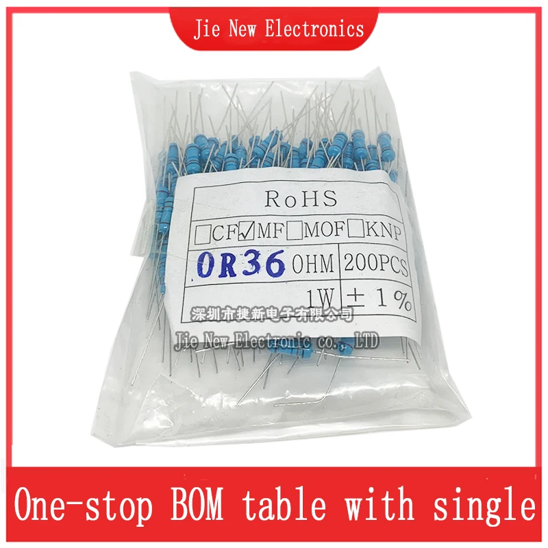 200PCS 1W Metal film resistor 1% 1R-10M 22R 51R 100R 1K 4.7K 10K 24K 68K 100K 820K 1M 330 470 1K8 9.1K 510 ohm resistance