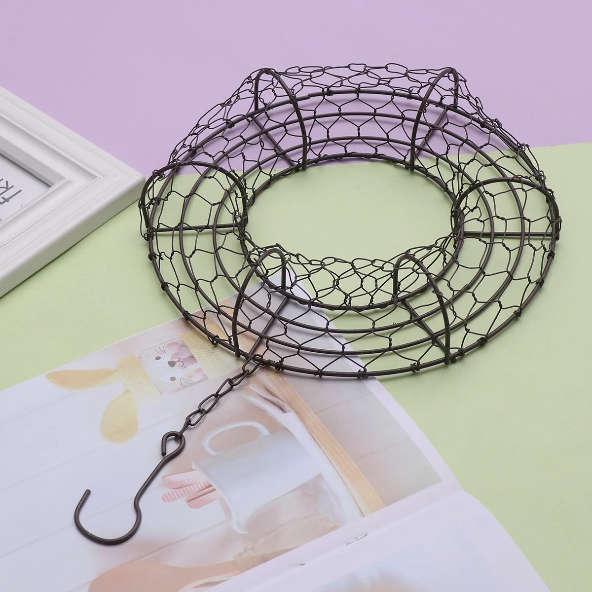 

2pcs Flower Hanging Loop Iron Plant Hanger Decor Home Garden Balcony Office Hotel Corrosion Resistant Water Saving