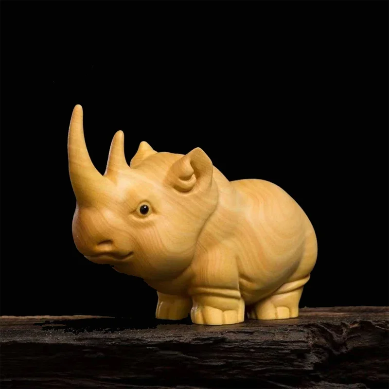 Buxus wood carving hand pieces playing hand Home Furnishing animal decoration rhinoceros Hippo African elephant Sambo