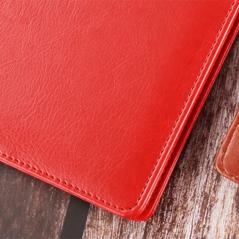 Portable PU Leather A5 File Folder With Elastic Pen Insert Waterproof Clipboard Document Clip Card Slot Writing Pad Restaurant