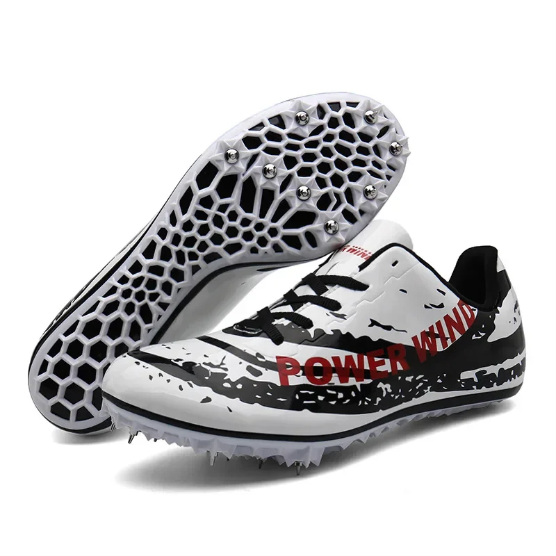 Men Track Spike Field Shoes Running Lace-up Soft Lightweight Racing Match Professional Jumping Footwears Training Sneakers Jump