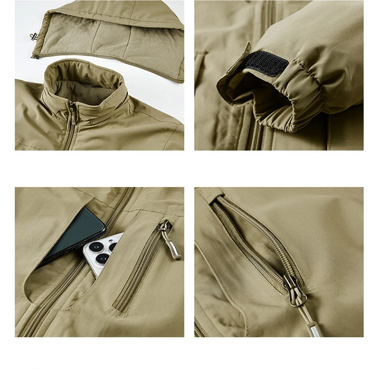 سترات رجالي معطف الشتاء الخريف الذكور سترة واقية الموضة سترة الشارع الشهير معطف يندبروف عادية الدافئة Hombre في الهواء الطلق #5