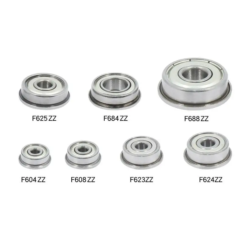 10PCS F604ZZ F623ZZ F624ZZ F688ZZ F684ZZ F688ZZ Miniature Flange Small Bearing with Baffle Rim 8x18x5