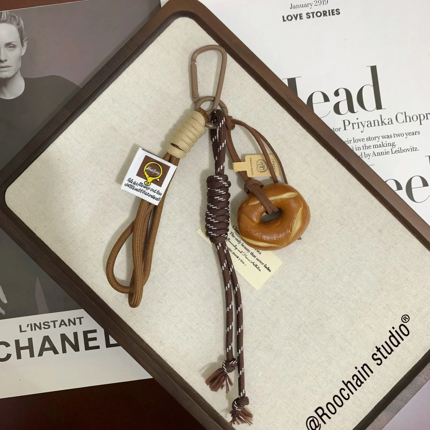 لطيف حقيبة بريتزل قلادة كرة التنس Ins مناسبة للهاتف المحمول حقيبة قلادة ملحق المفاتيح زوجين قلادة