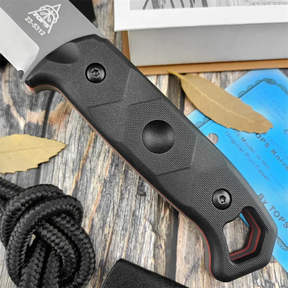 TOPS Brakimo Outdoor Straight knife, nylon fiberglass handle D2 Handle camping Survival Tactics Hunting self-defense knife